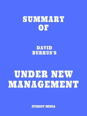 cover image of Summary of David Burkus's Under New Management